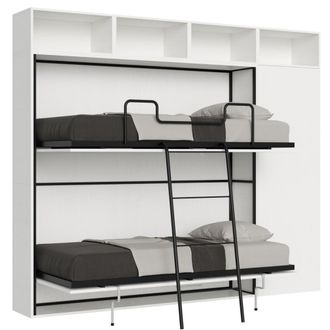 Itamoby Litera abatible horizontal con colchones effecto madeira fresno blanco