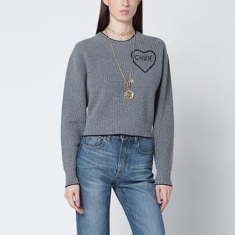 Chlo&eacute; Gray wool and cashmere sweater