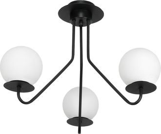 OEM L&aacute;mpara De Techo Colgante, Negra, Pantalla De Cristal, Blanca, 115-252 Lupia
