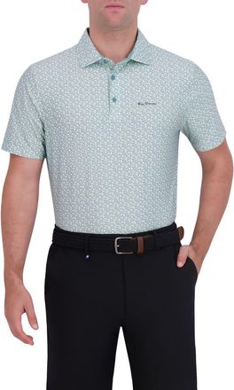 Ben Sherman Geometric Tech Jersey Golf Polo in Lagoon at Nordstrom Rack, Size X-Large