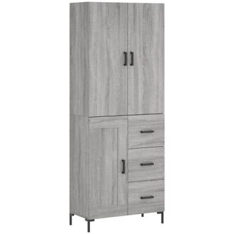 vidaXL Vidaxl - Aparador alto madera contrachapada gris sonoma 69,5x34x180 cm