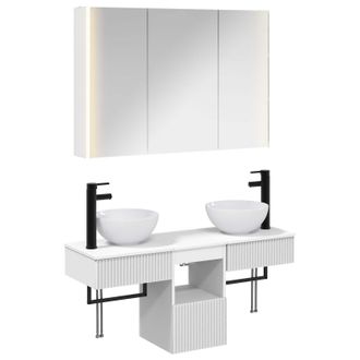 vidaXL Juego De Muebles De Ba&ntilde;o 4 Uds. Blanco Madera De Ingenier&iacute;a Vidaxl