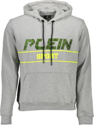 Plein Sport Hoodies, male, Gray, Size: 2XL Hooded Sweatshirt Grey Long Sleeve