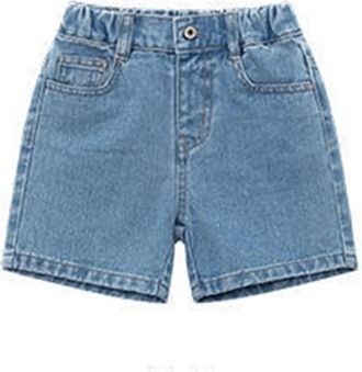 Generic Cute Baby Summer Jeans Shorts Toddler Boys Simple Design Denim Pants with Pockets Kids Cotton Clothes Gymnastics Suit for Holiday Little Girls Button 