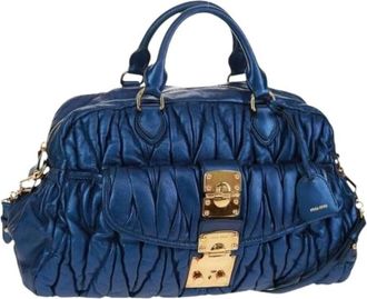 Miu Miu Pre-owned Handbags, female, Blue, Size: ONE SIZE Pre-owned Leather Handbag