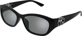 Gucci GG1826SK Asian Fit 004 Womens Sunglasses Black Size 57 - Free RX Lenses - Free RX Lenses