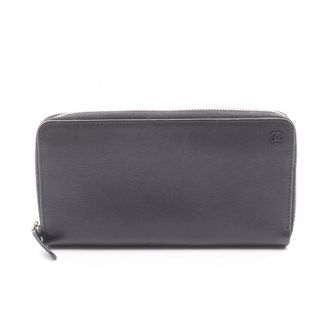 Chanel Black Leather Long Wallet (Bi-Fold) (Pre-Owned)