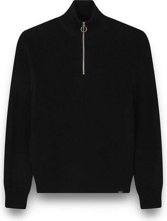 Paul & Shark Tech Wool half zip sweater, Man, Black Beauty-ruthenium, Size: XXL