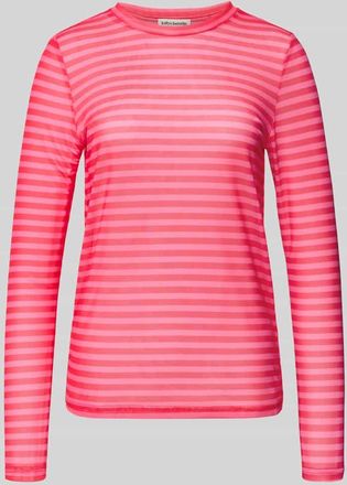 Lollys Laundry Longsleeve mit geripptem Rundhalsausschnitt Modell Irie in Rosa, Größe XL