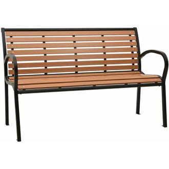 vidaXL Furniture Limited - Banco De Jard&iacute;n Acero Y Wpc Negro Y Marr&oacute;n