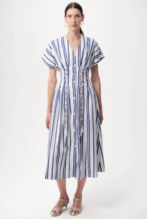 Exquise Aldrick Midi Dress In Blue
