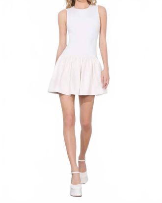Alice & Olivia Ella Combo Vegan Mini Dress In Black