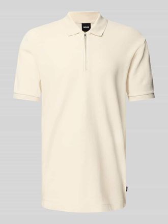 HUGO BOSS Regular Fit Poloshirt mit Rei&szlig;verschluss Modell Paras in Sand, Gr&ouml;&szlig;e M