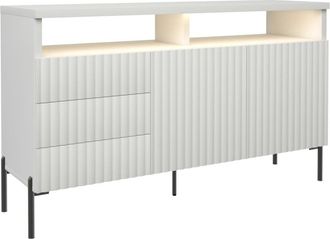 AKL FURNITURE Aparador efecto madera blanco 45x150x89