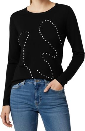 Marble Scotland Rhinestone Holiday Sweater In Black