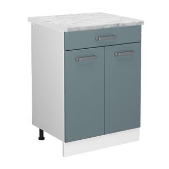 Vicco Mueble Bajo De Cocina R-line, Gris Azulado, 60 Cm Et M&aacute;rmol