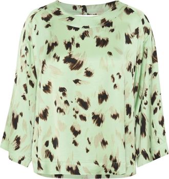 Soaked In Luxury Groene Brush Print Blouse - Dames - Blouses - Groen - XS - Overhemden