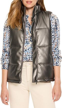 Nic+Zoe Nic+Zoe Metallic Faux Leather Puffer Vest