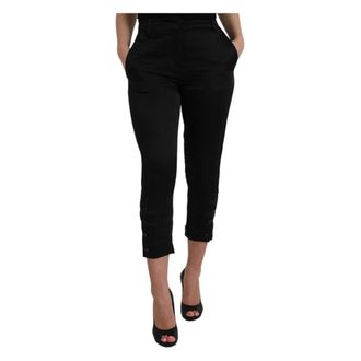 Ermanno Scervino High Waist Capri Cropped Pants - Dames - Vrijetijds broeken - Zwart - S - Katoen - Broeken