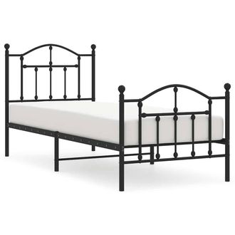 Berkfield Home Metal Bed Frame with Headboard & Footboard Black 90x200 cm