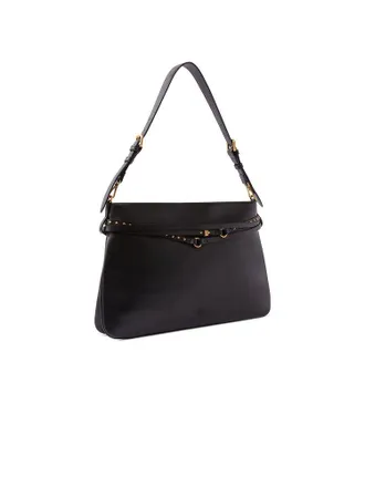 Pinko Calfskin Leather Shoulder Bag - Black