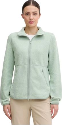 Jack Wolfskin Lite Curl Full Zip - Dames - Fleece jassen - Groen - S - Wol - Fitness