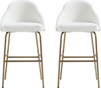 Manhattan Comfort Gracie Modern Leatherette Barstool With Steel Legs