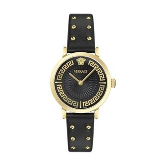 Versace Greca Fortuna - Dames - Horloges - Zwart - ONE Size - Leer - Accessoires