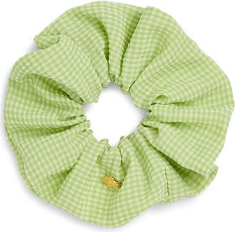 L. Erickson Sunstar Gingham Scrunchie in Green at Nordstrom