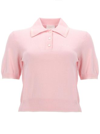 A.P.C. Lisa Pink Cotton Ribbed Polo Shirt