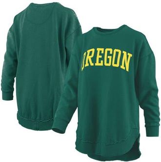 Pressbox Womens Pressbox Green Oregon Ducks Melange Poncho Vintage Fleece Long Sleeve Pullover Sweatshirt at Nordstrom, Size X-Large