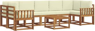 vidaXL Conjunto De Sof&aacute;s De Exterior 8 Uds. Natural Y Crema Vidaxl