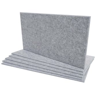 Hhg Hhg - Nunca Usado] Lote De 6 Paneles Ac&uacute;sticos De Pared 576, Paneles Ac&uacute;sticos De Pared, Fonoabsorbentes 1 M&sup2; 60x30 Cm, Gris Claro