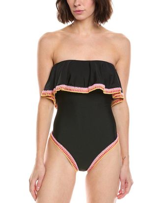 Milly Milly Strapless Crochet Ruffle One-Piece