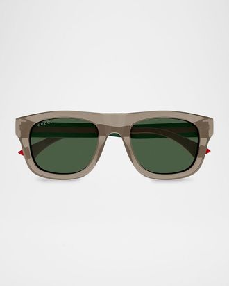 Gucci Men & apos;s New Pop Web 52mm Square Acetate Sunglasses