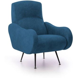 Dmora Poltrona Dromondin, Braccioli, Peso Supportato 90 kg Made in Italy, blu