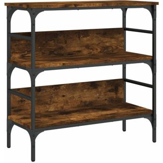 vidaXL Mesa Consola Madera De Ingenier&iacute;a Roble Ahumado 75x32x75 Cm Vidaxl