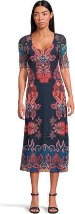 Johnny Was Maya Mesh Midi Dress Womens Dress Ryland : LG, Polyester/Spandex