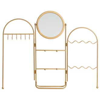 Beliani Beliani - Joyero Con Espejo De Metal Para Maquillaje Estilo Glam Dorado Pirou