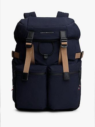 Tommy Hilfiger Textile Logo Travel Flap Backpack