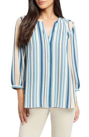 NYDJ Pintuck Blouse in Hilltop Stripe at Nordstrom Rack, Size X-Small