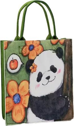 Generic JBJYGSG Felt Storage Bag Panda Felt Bag Handbag Tote Bag Commuter Bag Womens Bag Shoulder Bag(Color2)