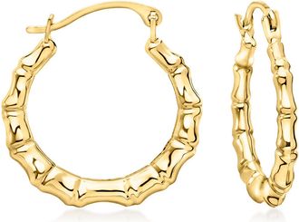 Canaria Canaria 10kt Yellow Gold Bamboo Hoop Earrings