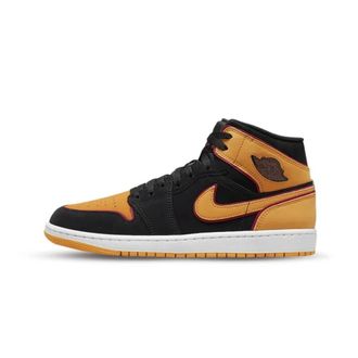 Nike Jordan 1 Mid Tongue - unisex - Sport - Veelkleurig - Maat: 45 EU Leer