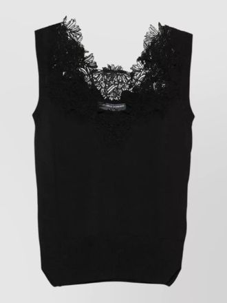 Ermanno Scervino knit top lace detail ribbed hem neckline