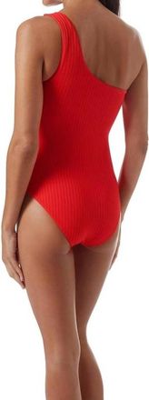 Melissa Odabash Palermo Ribbed Swimsuit In Red Ribbed