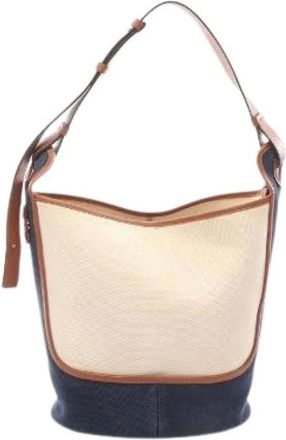 Loewe Pre-owned Bucket Bags, female, Multicolor, Size: ONE SIZE Pre-owned Anagram canvas leather shoulder bag