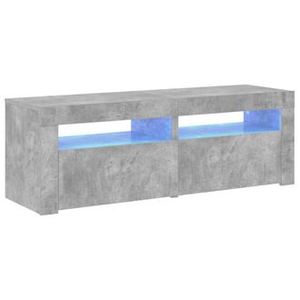 vidaXL Vidaxl - Mueble De Tv Con Luces Led Gris Hormig&oacute;n 120x35x40 Cm