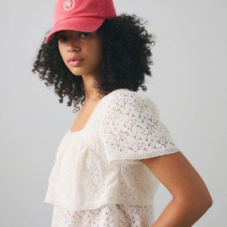 Levi's Dom Short Sleeve Lace Blouse - Womens - XS - White