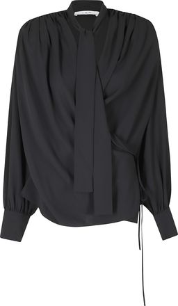 Iro Black Bliss Scarf Draped Polyester Shirt